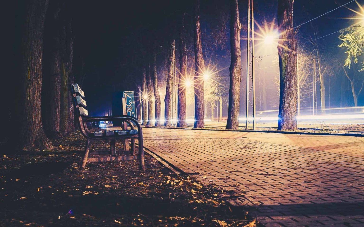 Парк ночью