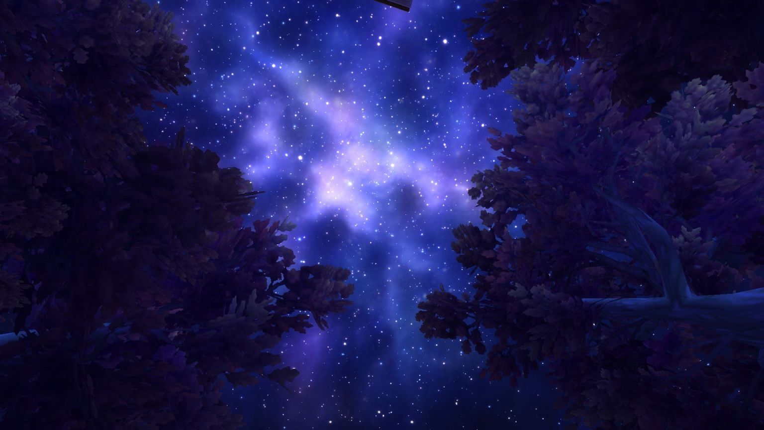 Дерево на фоне звездного неба