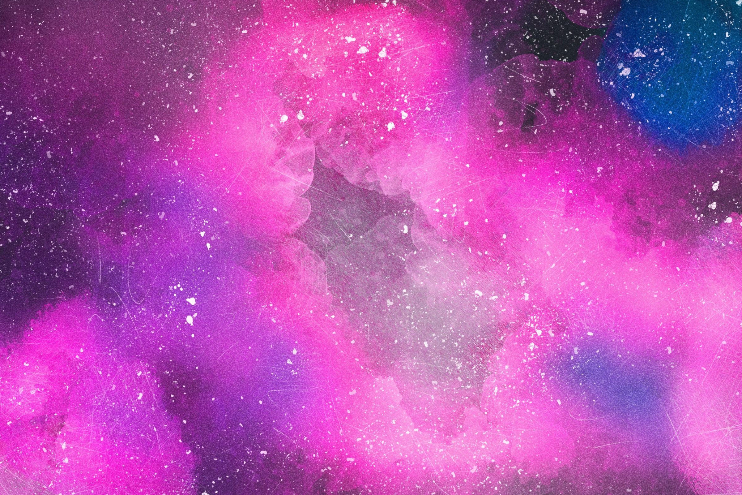 Розовое небо со звездами