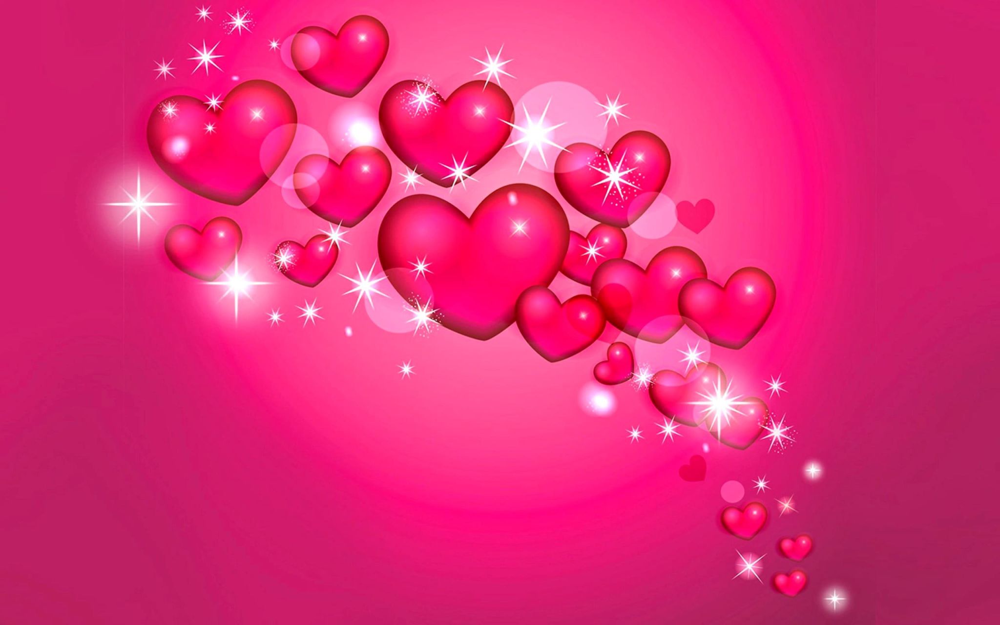Красивые розовые сердечки