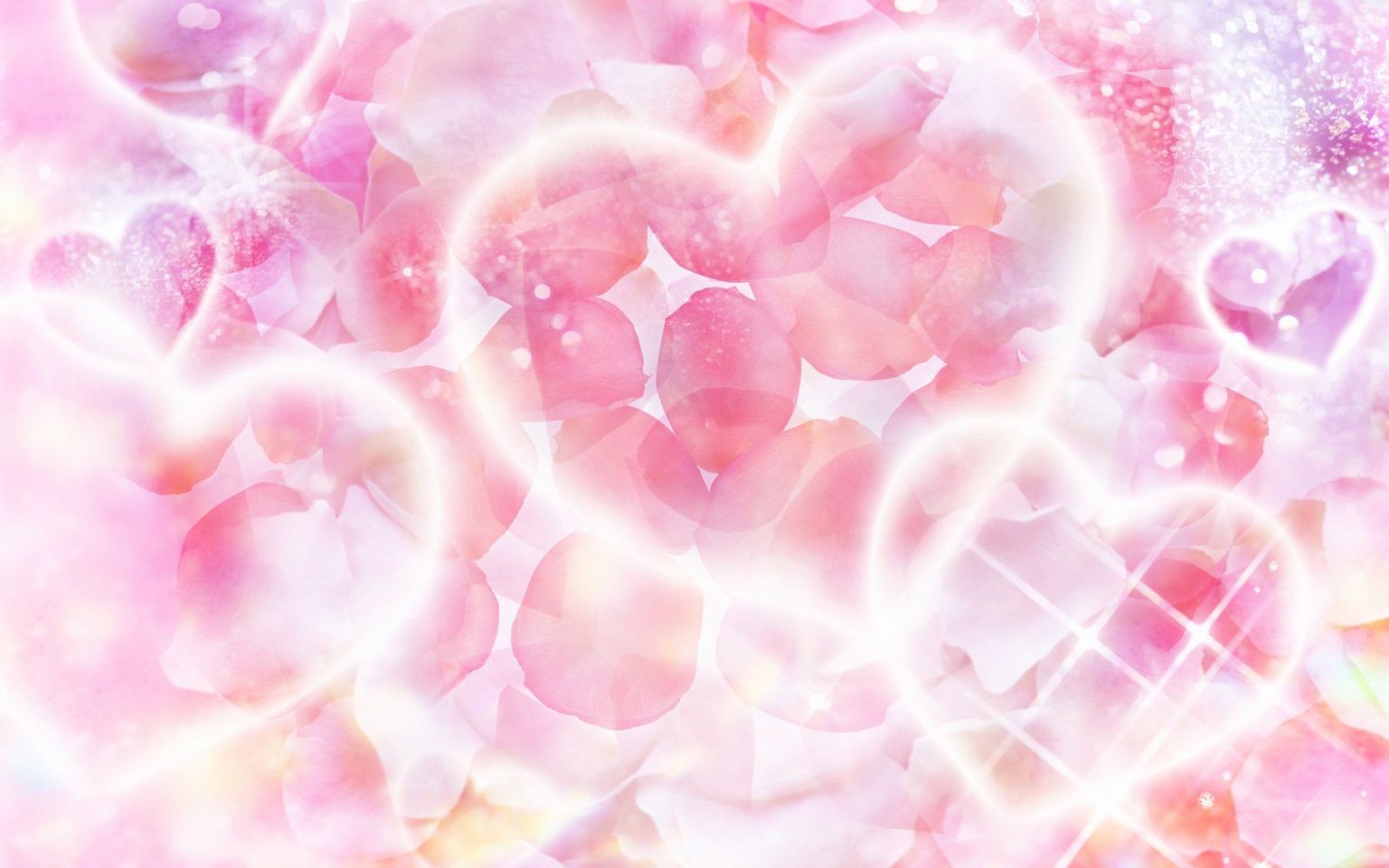 Розовый фон с сердечками для фотошопа